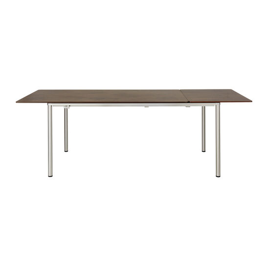 Portland Stainless Steel Extending Table 165-225 x 90 with HPL top Patina Grey-Brown