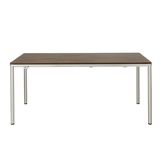 Portland Stainless Steel Extending Table 165-225 x 90 with HPL top Patina Grey-Brown