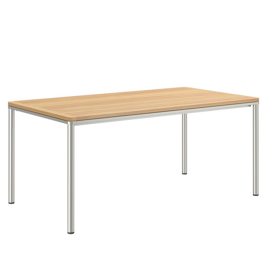 Portland Table Stainless Steel 165 x 90, with teak top