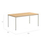 Portland Table Stainless Steel 165 x 90, with teak top