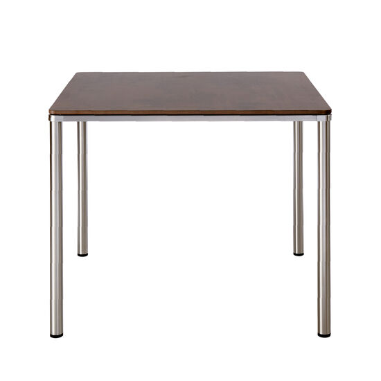 Portland Stainless Steel Table 90 x 90, with HPL top Patina Grey-Brown