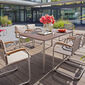 Portland Stainless Steel Table 165 x 90, with HPL top Patina Grey-Brown