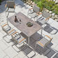 Portland Stainless Steel Table 165 x 90, with HPL top Patina Grey-Brown