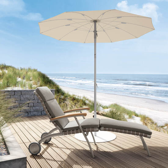 Tuscany Ivory Round Parasol 2.20m with aluminium mast