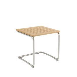 Bolero Table Stainless Steel 55 x 55, Teak