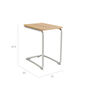 Bolero Side Table Stainless Steel 37 x 55, Teak