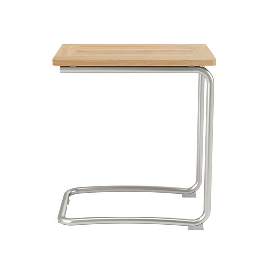 Bolero Side Table Stainless Steel 37 x 55, Teak