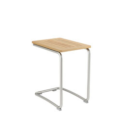 Bolero Side Table Stainless Steel 37 x 55, Teak