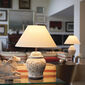 Lotus Table Lamp, Brown/White with light source