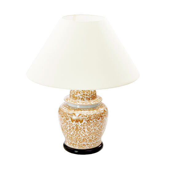Lotus Table Lamp, Brown/White with light source