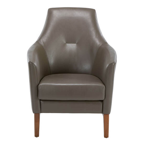 Tadeo Leather Armchair, Umbra Grey