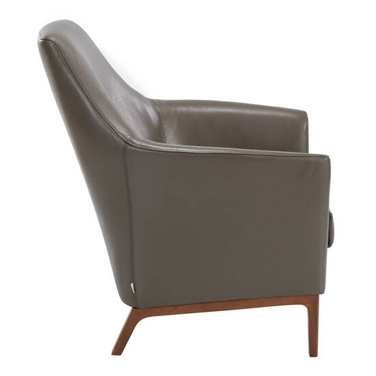 Tadeo Leather Armchair, Umbra Grey