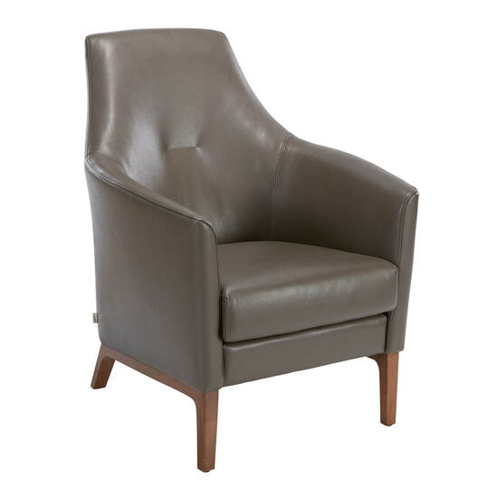 Tadeo Leather Armchair, Umbra Grey