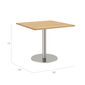 Ronda Single-Pedestal Table Stainless Steel 90 x 90 with teak top