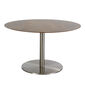 Ronda Single-Pedestal Table Stainless Steel Ø 120 with HPL top Patina Grey-Brown