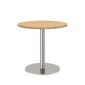 Ronda Single-Pedestal Table Stainless Steel Ø 80 with teak top