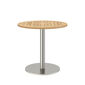 Ronda Single-Pedestal Table Stainless Steel Ø 80 with teak top