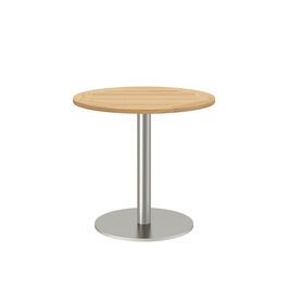 Ronda Single-Pedestal Table Stainless Steel Ø 80 with teak top