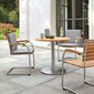 Ronda Single-Pedestal Table Stainless Steel Ø 80 with teak top