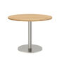 Ronda Single-Pedestal Table Stainless Steel Ø 100 with teak top
