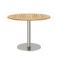 Ronda Single-Pedestal Table Stainless Steel Ø 100 with teak top