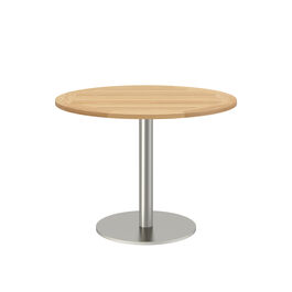Ronda Single-Pedestal Table Stainless Steel Ø 100 with teak top