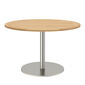 Ronda Single-Pedestal Table Stainless Steel Ø 120 with teak top