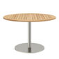 Ronda Single-Pedestal Table Stainless Steel Ø 120 with teak top