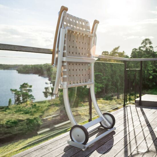 United States Deck Chair with wheels and longer footrest