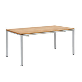 Portland Extending Table Aluminium 165-225 x 90, Teak