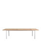 Portland Aluminium Extending Table 240-300 x 100 with teak top