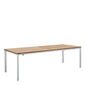 Portland Aluminium Extending Table 240-300 x 100 with teak top