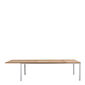 Portland Aluminium Extending Table 240-300 x 100 with teak top