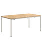 Portland Stainless Steel Extending Table 165-225 x 90, with teak top