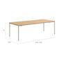 Portland Stainless Steel Extending Table 240-300 x 100, with teak top