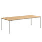 Portland Stainless Steel Extending Table 240-300 x 100, with teak top