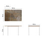 Portland Stainless Steel Extending Table 90-140 x 90, with HPL top Patina Grey-Brown