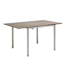 Portland Stainless Steel Extending Table 90-140 x 90 with HPL top Patina Grey-Brown