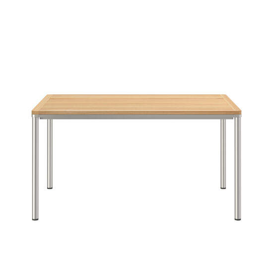 Portland Table Stainless Steel 140 x 90 with teak top