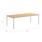 Portland Table Stainless Steel 220 x 100, with teak top