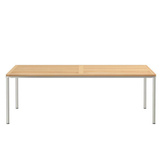 Portland Table Stainless Steel 220 x 100, with teak top