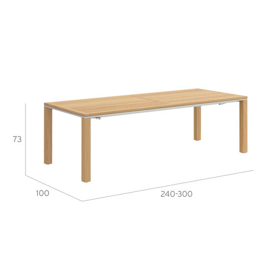 Portland Extending Table 240-300 x 100, Teak