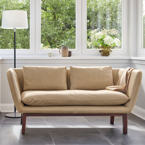 Hamilton Leather Sofa, Chamois