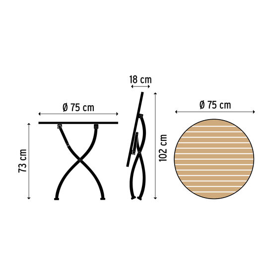 Fontenay Folding Table Ø 75, Teak
