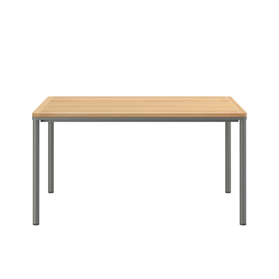 Portland Table Graphite 140 x 90 with teak top
