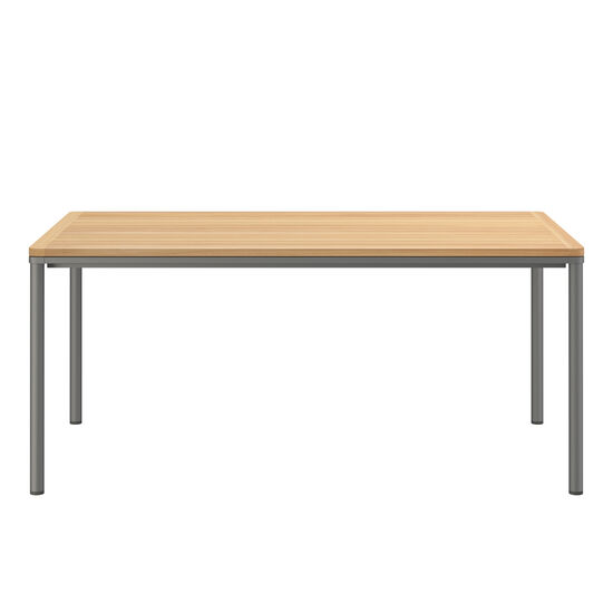 Portland Table Graphite 165 x 90 with teak top