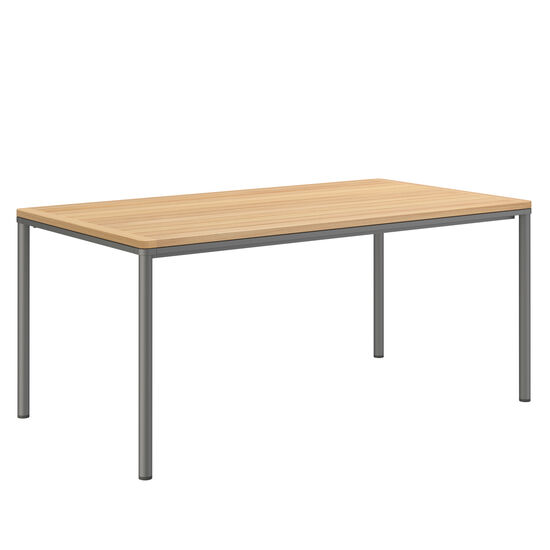 Portland Table Graphite 165 x 90 with teak top