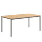 Portland Table Graphite 165 x 90 with teak top