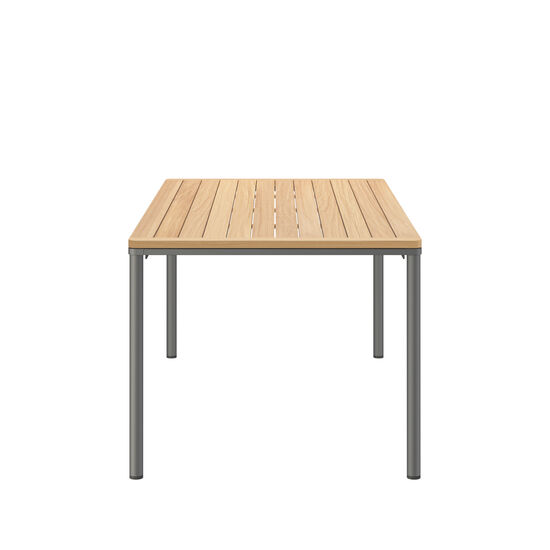 Portland Table Graphite 165 x 90 with teak top