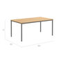 Portland Table Graphite 165 x 90 with teak top